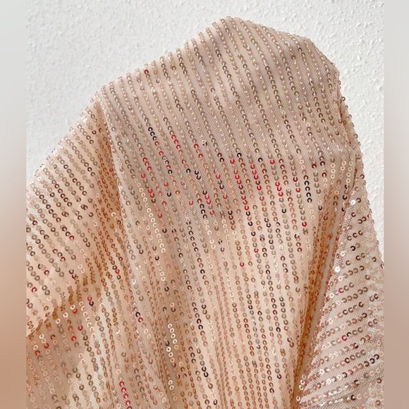 SHEIN - Champagne Sequin Long Sleeve Top - size M - NWOT - Picture 4 of 16